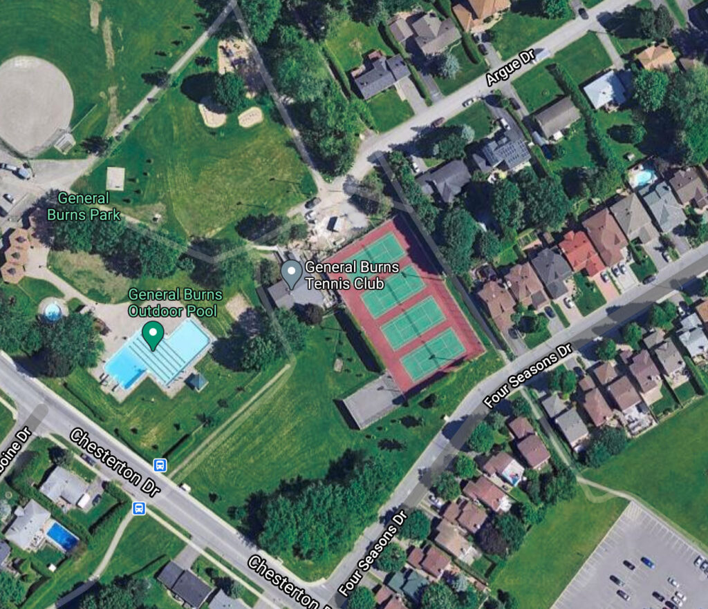General Burns Tennis Club Arial View